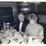 Tom Binns enjoying dinner on the High Iron